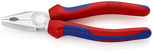 knipex kombizange 180 mm verchromt 2-k griff mehrkomponenten-hüllen 03 05 180