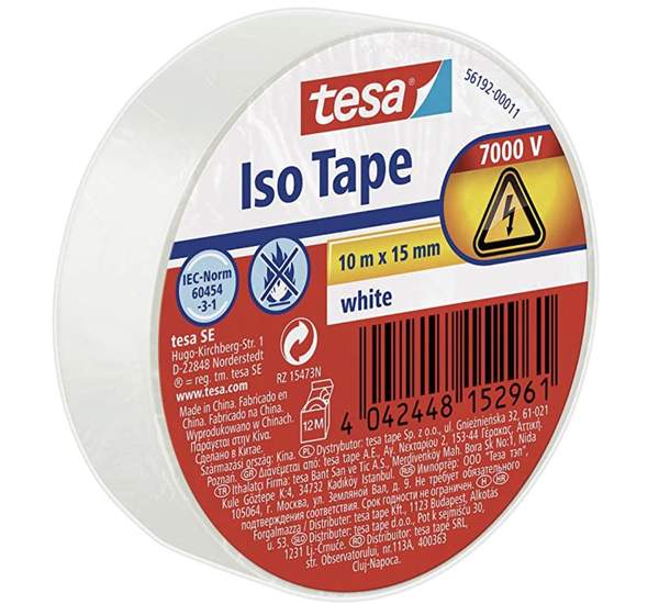 Produktbild: tesa isolierband 10m x 15mm in weiß oder schwarz günstig kaufen 1,30