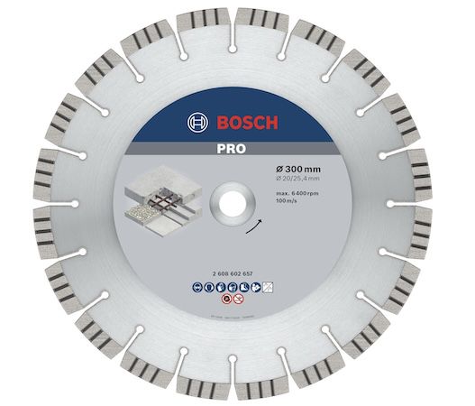 bosch diamant-trennscheibe betont für beton 300 x 20 mm 48,20 (statt 119)