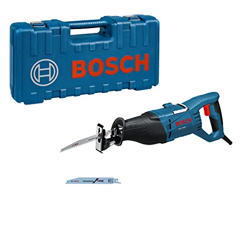 bosch professional säbelsäge gsa 1100 e, 1100 watt, inkl. 2 säbelsägeblätter für holz und metall