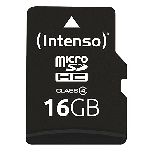 intenso microSDHC 16GB speicherkarte class 4 mit sd-adapter schwarz