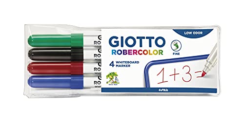 giotto robercolor whiteboard-marker 4er set, wasserbasierte tinte, feine spitze