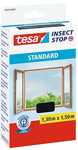tesa fliegengitter für fenster 130 cm x 150 cm anthrazit