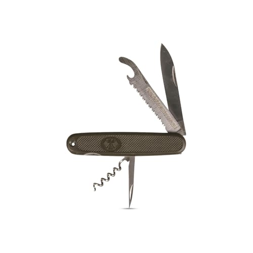mil-tec bw taschenmesser oliv mit etui - outdoor werkzeug für unterwegs