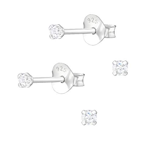 schmuxxi ohrstecker set 2er 925 silber für damen mit zirkonia, moderne ohrringe