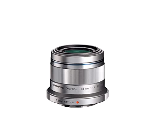 olympus m.zuiko digital 45mm f1.8 objektiv für mft-kameras, silber