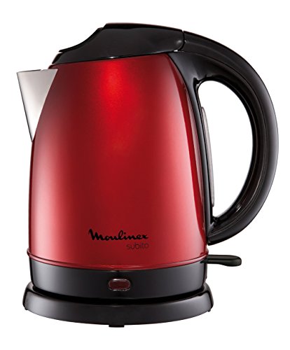 Moulinex Subito Wasserkocher 1,7L Edelstahl, abnehmbarer Kalkfilter, Weinrot