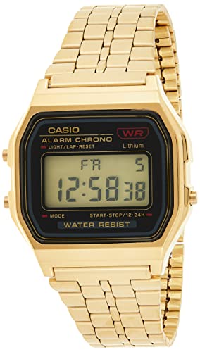 casio vintage armbanduhr a159wgea-1ef, alarm-chronograph, 7 jahre batterie, unisex