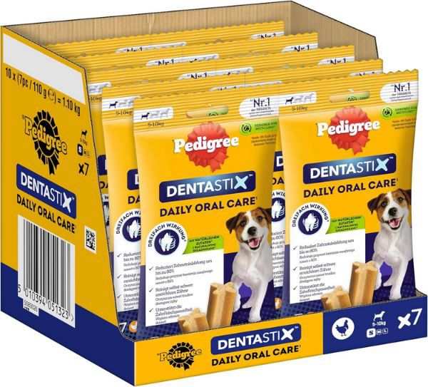 pedigree dentastix 10 x 7er pack hundesnack täglich ab 9,88 euro