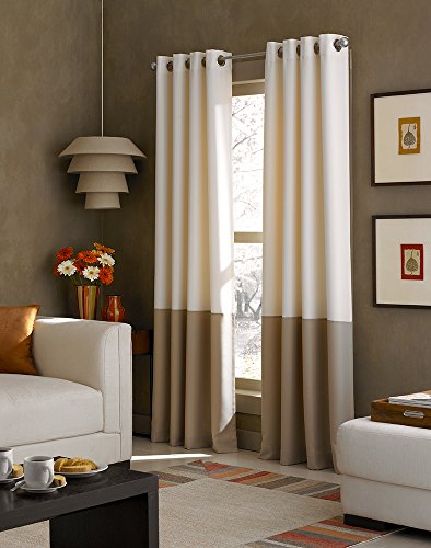 Produktbild: vorhang curtainworks kendall polyester elfenbein hellbraun 52" x 63" 1er pack