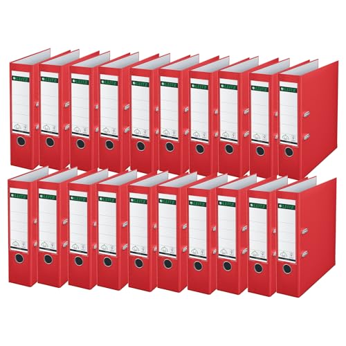 leitz 10105025 plastic folder 180 a4 rot 20er pack 8,2 cm oberfläche polypropylene