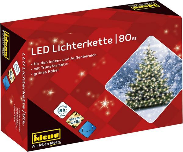 Produktbild: idena led lichterkette 80 leds gold-gelb 15,9m 7,67 euro statt 14 euro