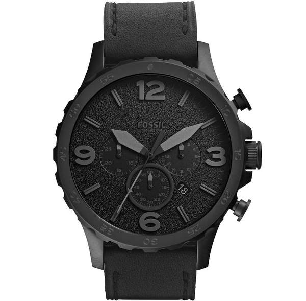 Fossil Nate chronograph leder schwarz JR1354 ab 96 Euro statt 130 Euro