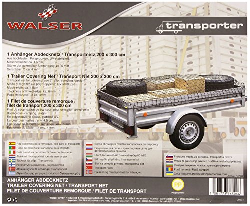 Produktbild: WALSER transportnetz 200x300cm elastisches ladungssicherungsnetz anhängernetz schwarz