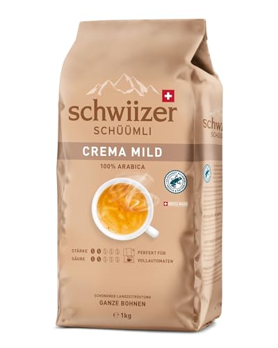 schwiizer schüümli kaffeebohnen mild medium roast 1kg intensivität 1/5 utz zertifiziert