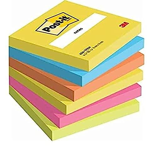 Produktbild: post-it notes active collection 654tf - selbstklebende haftnotizen 76 x 76 mm, 5 farben