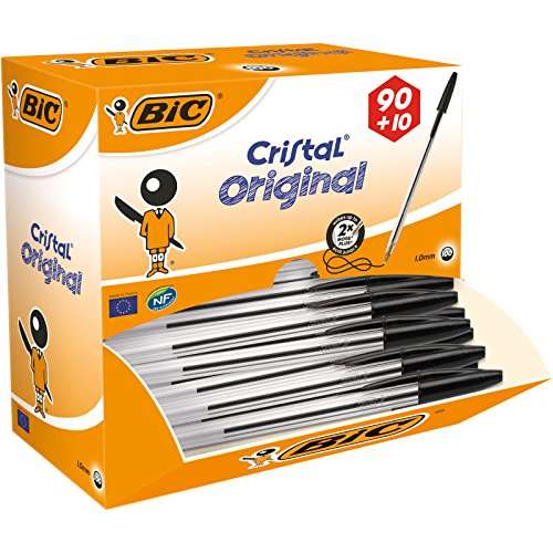 bic kugelschreiber cristal schwarz 0,4 mm 100er pack für 9,98