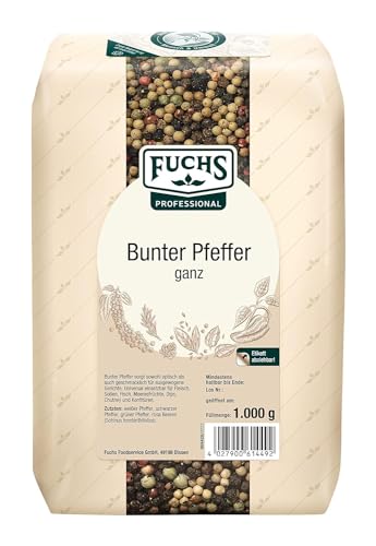 fuchs bunter pfeffer ganz 1 kg, gewürz für kochen und würzen, 1er pack