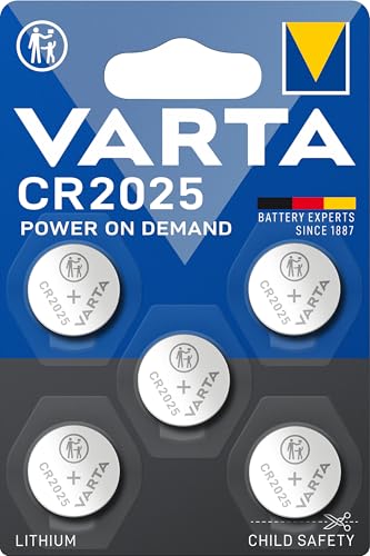 varta cr2025 knopfzellen batterien, 5 stück, lithium coin, 3v, für autoschlüssel und fernbedienungen