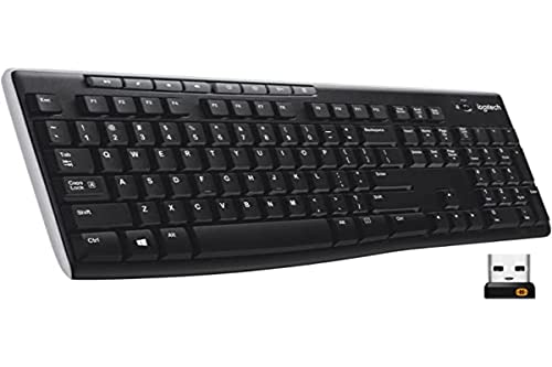 logitech k270 kabellose tastatur schwarz, spanisches qwerty-layout für windows
