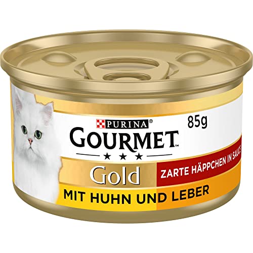 purina gourmet gold katzenfutter nass mit huhn und leber 12er pack 12 x 85g