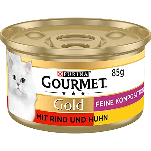 purina gourmet gold katzenfutter nass mit rind und huhn 12er pack 12 x 85g