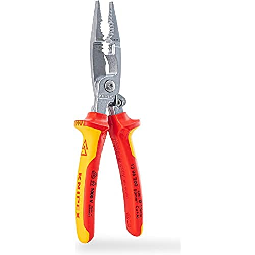 KNIPEX Elektro-Installationszange VDE multitalent, Kabelschneider, Abisolierer, Crimpzange
