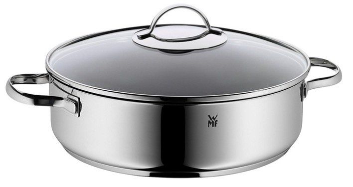 wmf cromargan 28cm servier-schmorpfanne mit schüttrand für 50,99 statt 64