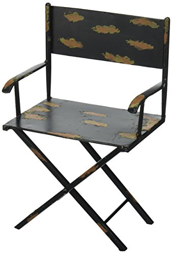 design toscano regisseurstuhl aus metall, maßstabsgetreu, stilvoll