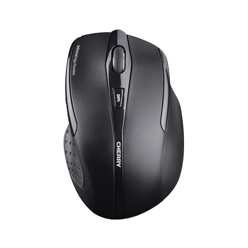 CHERRY MW 3000 Kabellose Ergonomische Maus, 2,4 GHz, 6 Tasten, Schwarz
