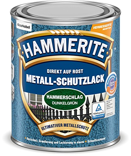 hammerite metallschutzlack hammerschlag dunkelgrün 750ml 8,04, glänzend silber 750ml 8,07