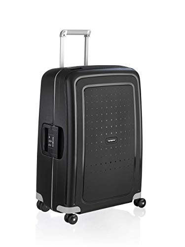 samsonite s'cure hartschalenkoffer 75 cm trolley mit 4 rollen, tsa-schloss, schwarz