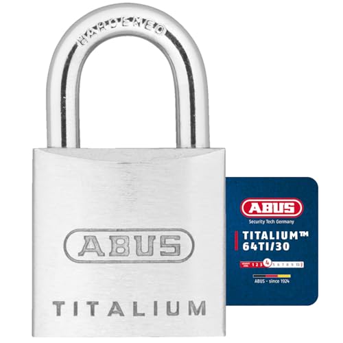 vorhängeschloss abus titalium ab64ti/30 30mm spezial-aluminium gehärteter bügel silber grau
