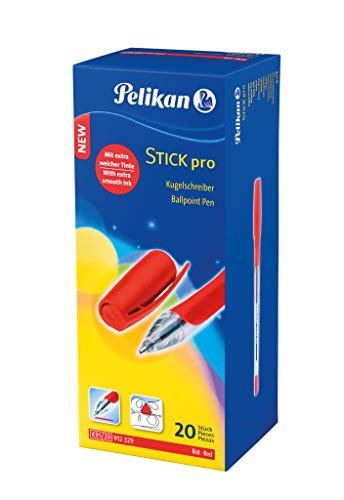 pelikan kugelschreiber stick pro rot, 20er box, schreibfarbe: rot