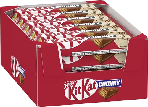 kitkat chunky classic schokoriegel mit milchschokolade und waffel, 24er pack