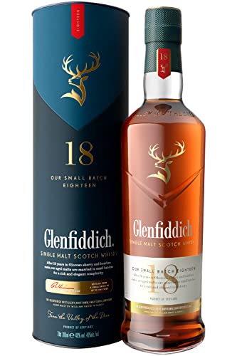 glenfiddich 18 jahre single malt whisky mit geschenkverpackung, 70cl