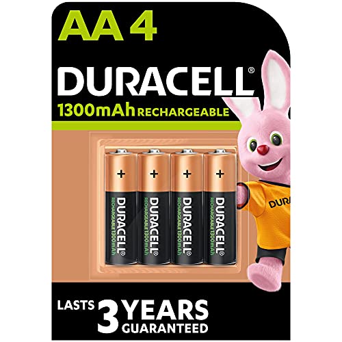 Duracell Akkus AA, wiederaufladbar, 4 Stück, 2000 Aufladungen, vorgeladen