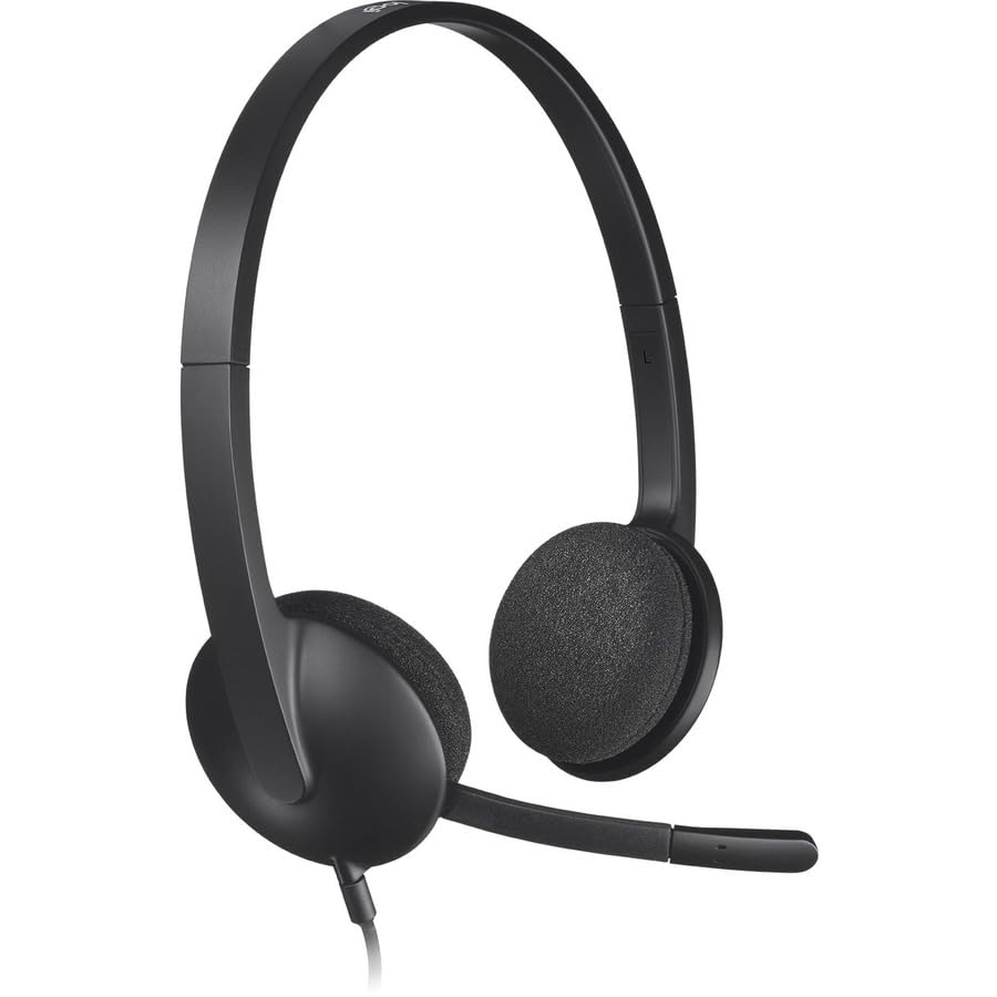 logitech h340 headset mit mikrofon, stereo, usb, 1.8m kabel, pc/mac/laptop - schwarz