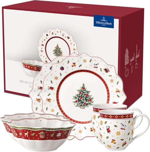 villeroy & boch toy's delight frühstücksservice 2 personen 6 teilig weiß rot