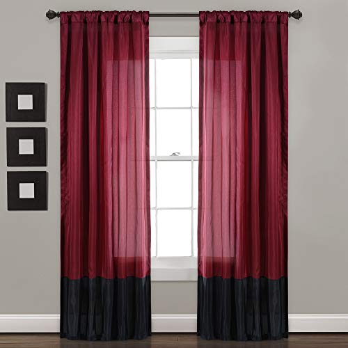 lush decor milione fiori fenstervorhänge set merlot schwarz 42 x 84 zoll