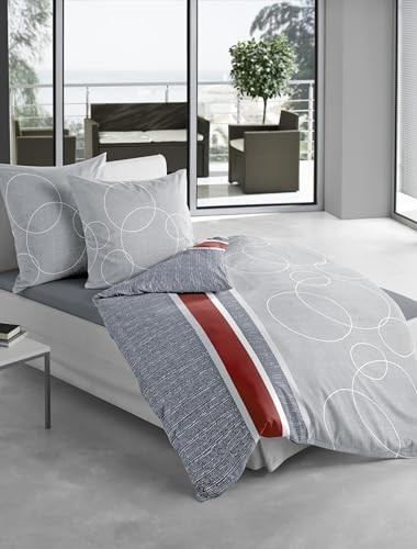 Bierbaum Satin Bettwäsche 6230 grau 08, 135x200 + 80x80 cm, Designed in Germany