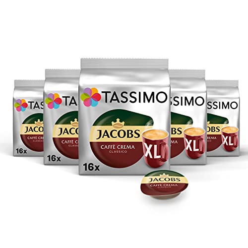 tassimo kapseln jacobs caff crema classico xl, 80 stück, 5 x 16 Getränke