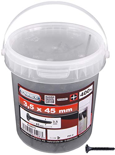 Schnellbauschrauben 3,5 x 45 mm Feingewinde Bohrspitze 400 Stück