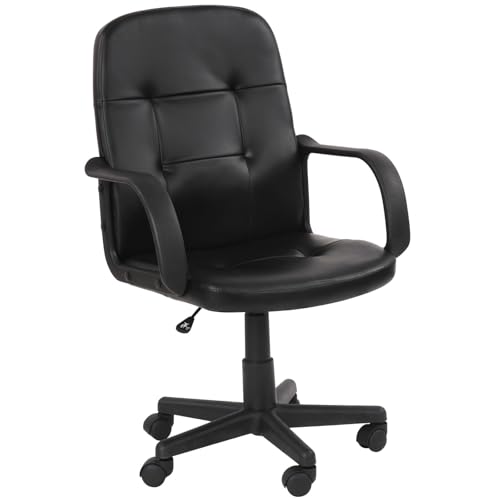 MIADOMODO ergonomischer bürostuhl schwarz, höhenverstellbar, mit armlehne, polsterung, rollen