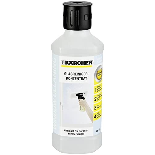 Kärcher RM 500 Fensterreiniger-Konzentrat, 500ml für streifenfreie Reinigung von Glas, Spiegeln, Duschkabinen, 4l Anwendung