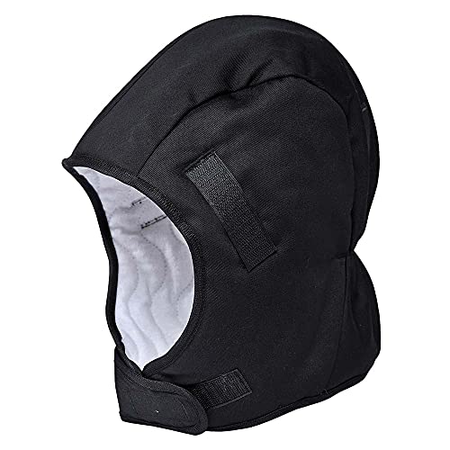 portwest pa58 gefütterte kapuze für winterhelme schwarz