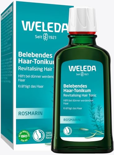 weleda bio rosmarin haartonikum 100 ml, haarwasser für dünner werdendes haar, vegan