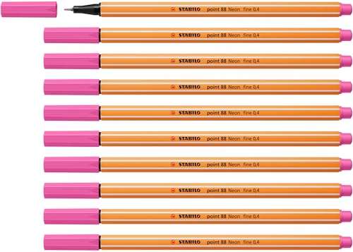 fineliner stabilo point 88 10er pack neonfarbe leuchtfarbenrosa