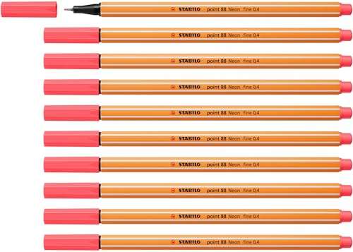stabilo fineliner 10er pack neonfarben leuchtrot marker Schreibwaren