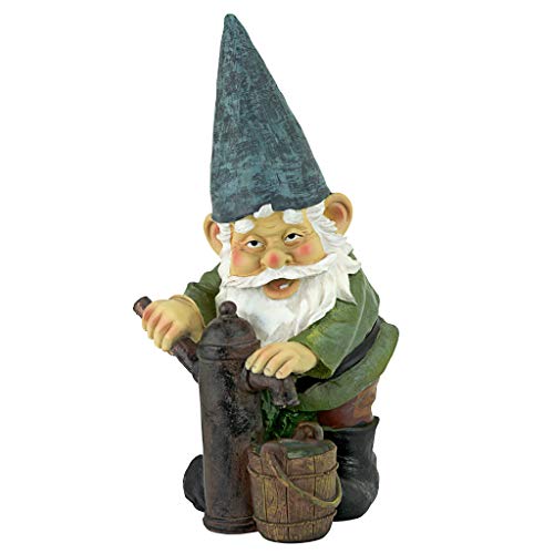 design toscano garten gnom pete wasserpumpe statue handgegossen outdoor stein